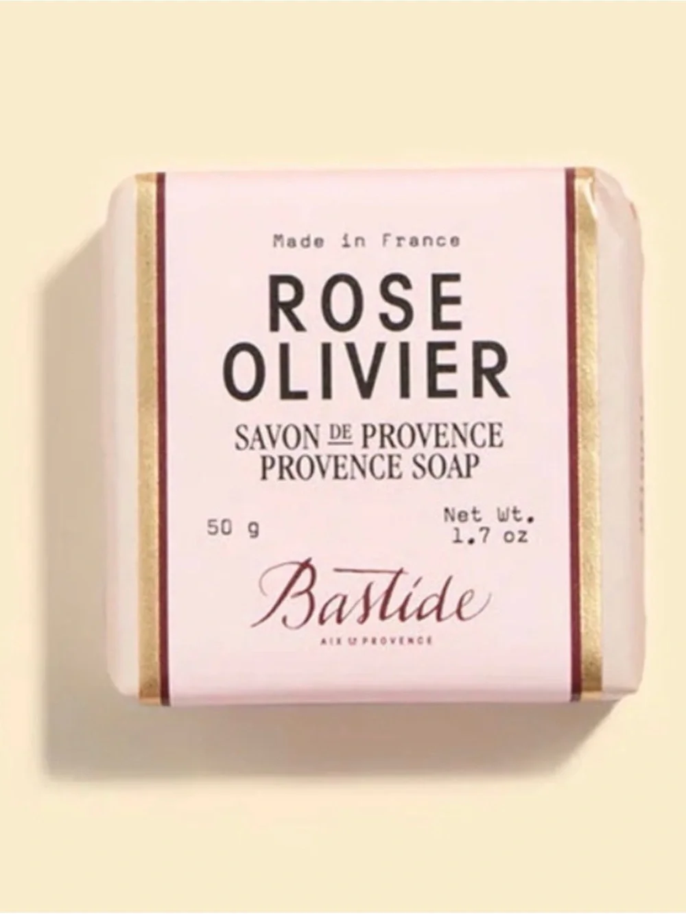 Bastide Savon de Provence Rose Provence Soap Bar, Dermatologist Tested, 1.7 oz